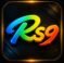 RS9 Game colorful neon 3D logo with glowing golden border and futuristic dark background